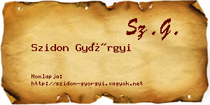 Szidon Györgyi névjegykártya